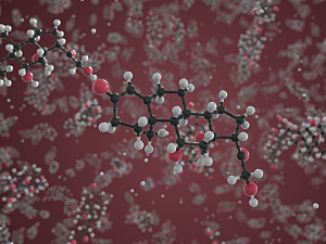 3D Rendering of an Aldosterone Molecular Model