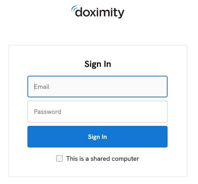 Sign in to Doximity with email and password